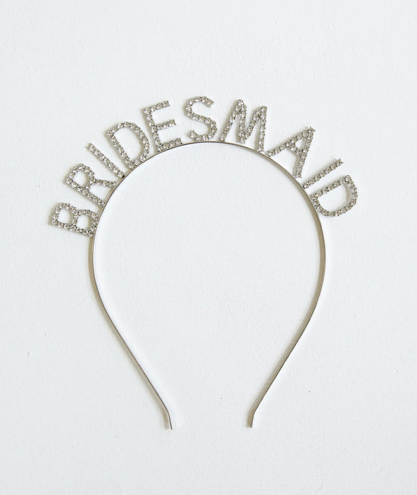Bridesmaid Rhinestone Headband - Silver
