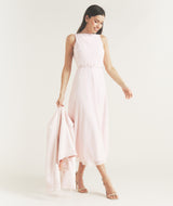 Tailored Trim Detail Midi Dress - Pale Pink