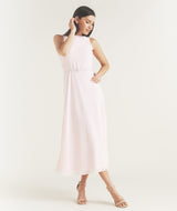 Tailored Trim Detail Midi Dress - Pale Pink