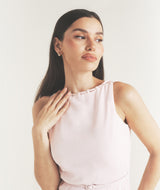 Tailored Trim Detail Midi Dress - Pale Pink
