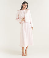 Tailored Trim Detail Satin Jacket - Pale Pink