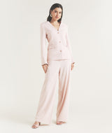 Tailored Wide Leg Pants - Pink