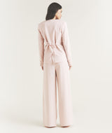 Tailored Wide Leg Pants - Pink