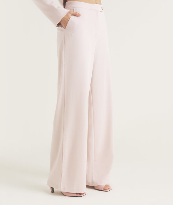 Tailored Wide Leg Pants - Pink