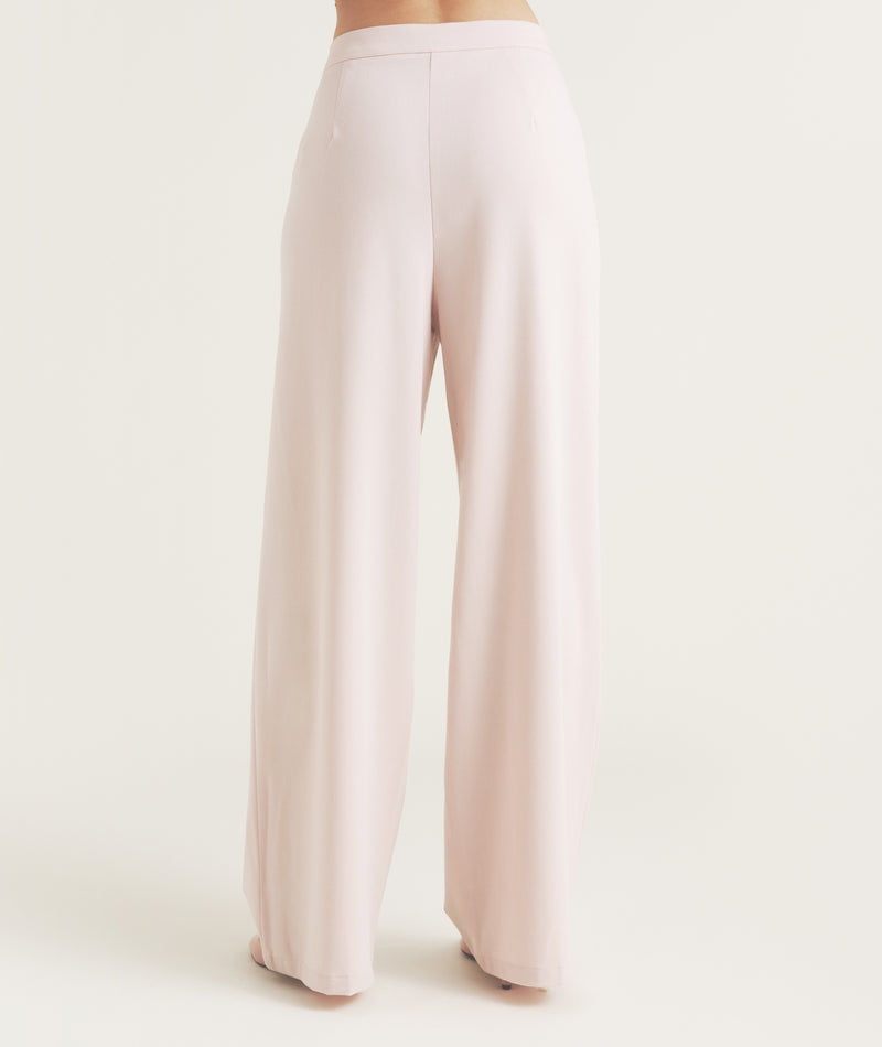 Tailored Wide Leg Pants - Pink