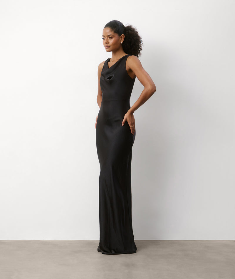 Six Stories Cowl Front Satin Bridesmaid Dress