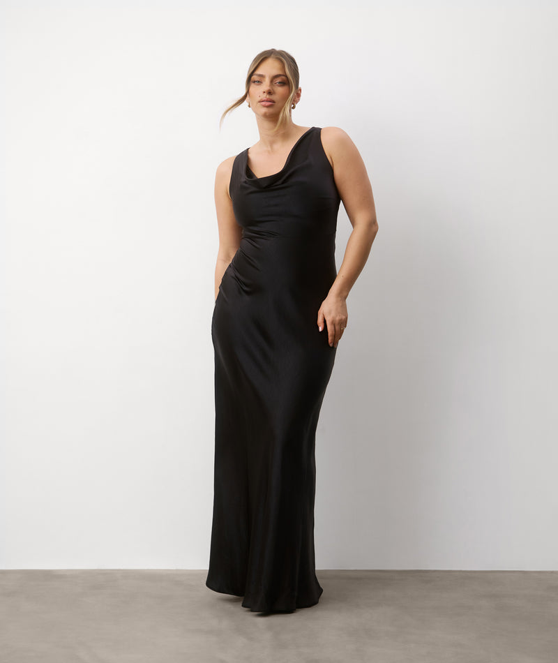 Six Stories Cowl Front Satin Bridesmaid Dress