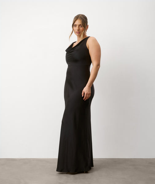 Six Stories Cowl Front Satin Bridesmaid Dress