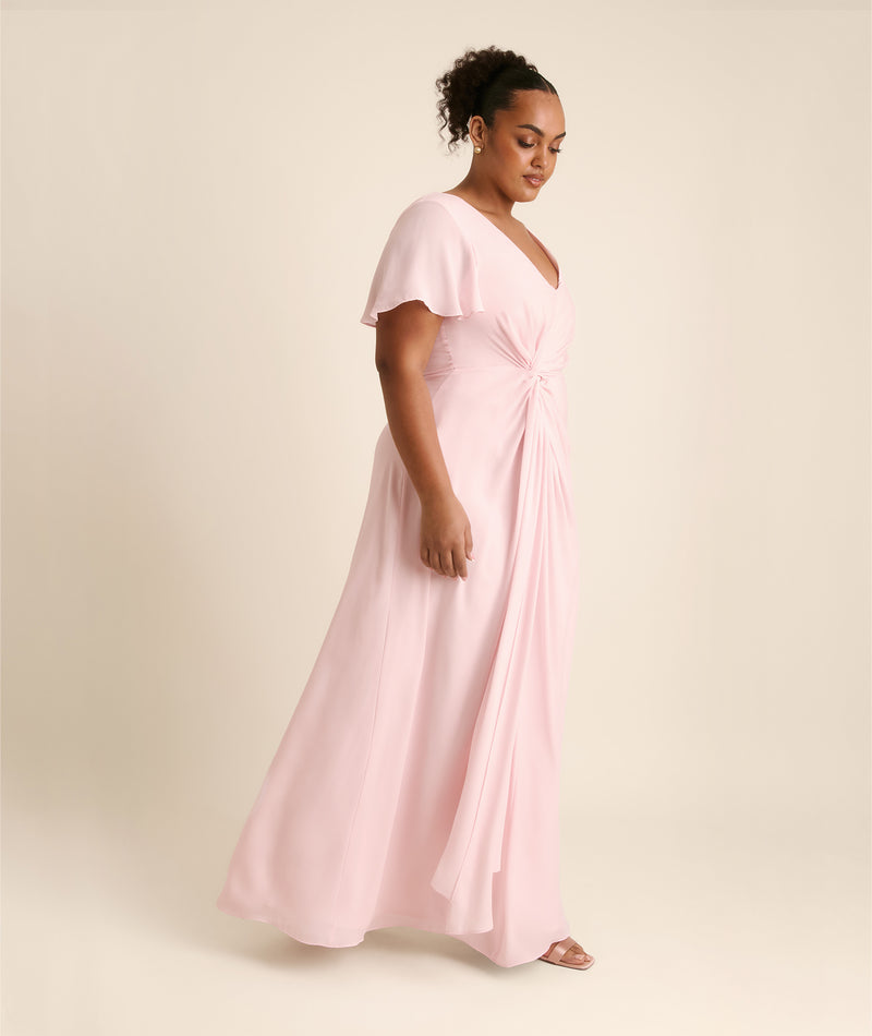 Knot Detail Chiffon Bridesmaid Dress