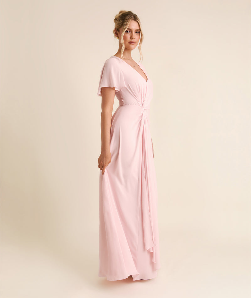 Six Stories Women's Knot Front Chiffon Bridesmaid Dress