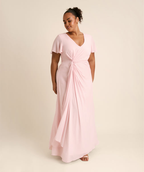 Knot Detail Chiffon Bridesmaid Dress - Blush Pink- Size US 18 Knot Detail Chiffon Bridesmaid Dress - Blush Pink- Size US 18