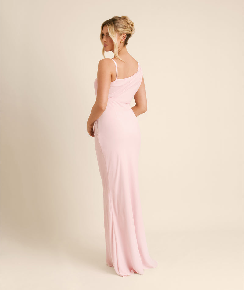blush asymmetrical dress The Asymmetric Gown – Blush – awearers main image 1