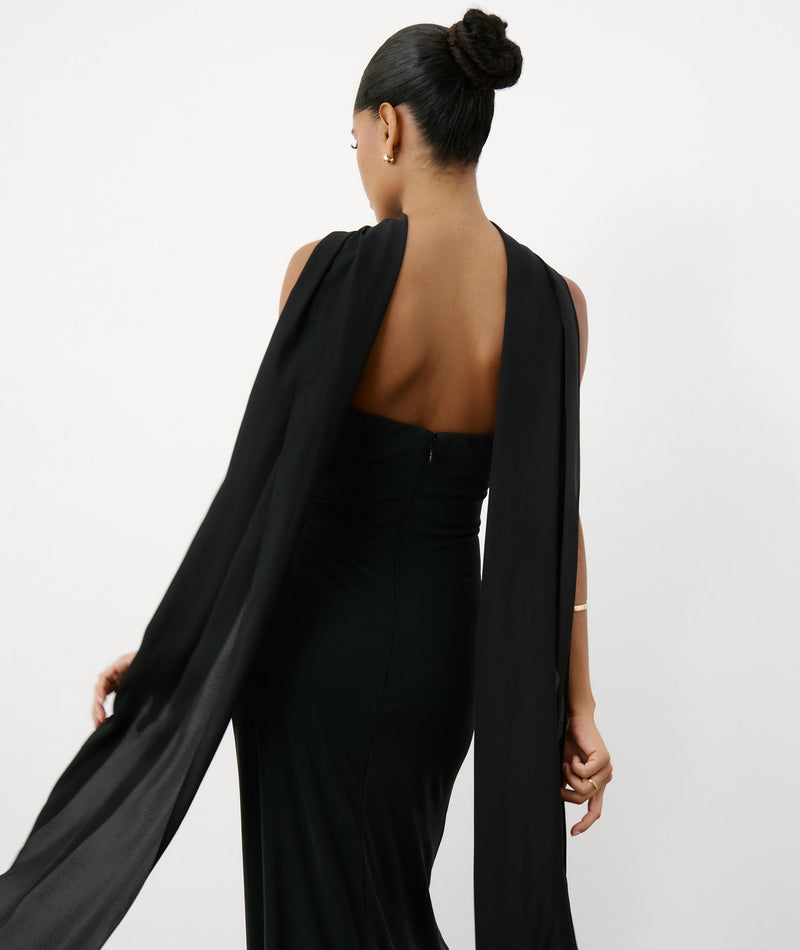 Bandeau Gathered Sculpt Bridesmaid Dress - Black