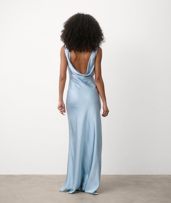 Cami Cowl Satin Bridesmaid Dress - Dusty Blue Six Stories Cami Cowl Satin Bridesmaid Dress - Dusty Blue Six Stories