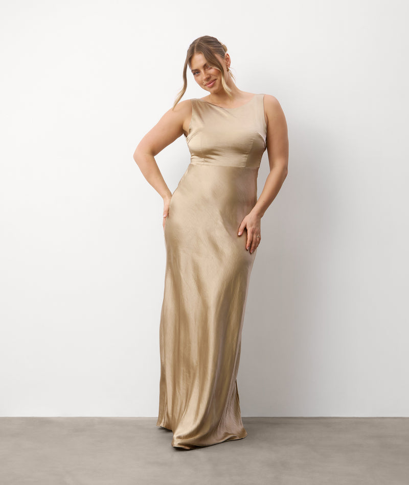 satin champagne gold bridesmaid dresses Six Stories Cowl Back Dress img_rose_gold