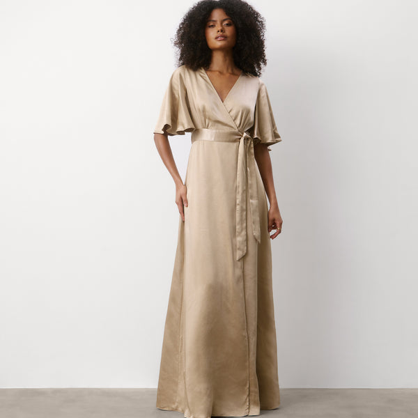 tie satin dress Aurora Sky Off-Shoulder Tie Maxi Dress Satin Black