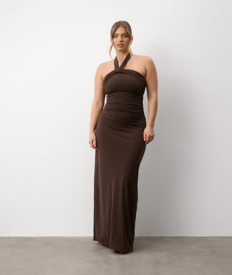 Halter Neck Stretch Sculpt Bridesmaid Dress