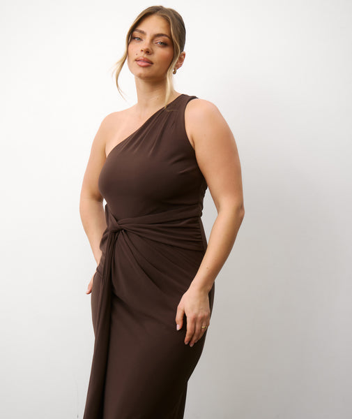 One Shoulder Stretch Sculpt Bridesmaid Dress