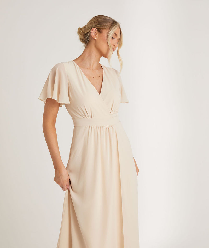 off white beige wrap dress Women's Beige Wrap Dresses