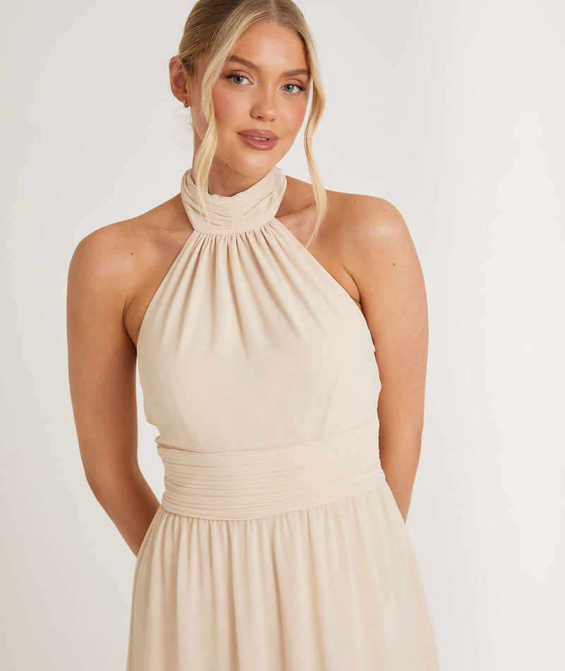Halter Neck Chiffon Bridesmaid Dress