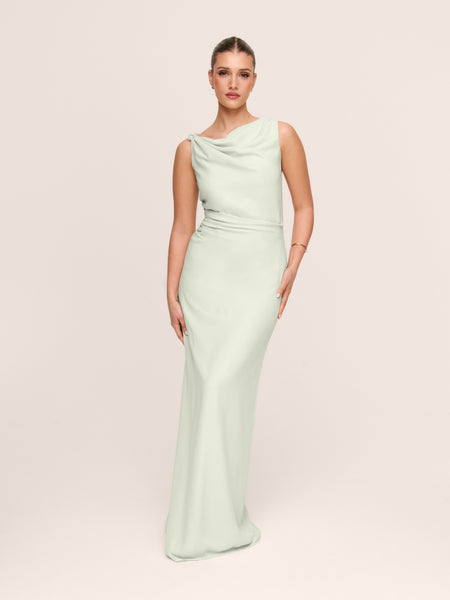 Six Stories Women's Twist Asym Chiffon Bridesmaid Dress - Mint Green Six Stories Women's Twist Asym Chiffon Bridesmaid Dress - Mint Green