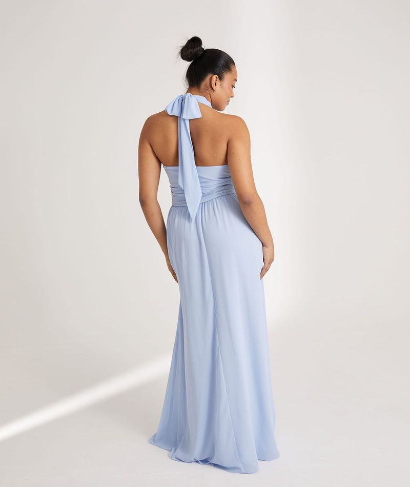 Halter Neck Chiffon Bridesmaid Dress - Cornflower Blue Six Stories Halter Neck Chiffon Bridesmaid Dress - Cornflower Blue Six Stories