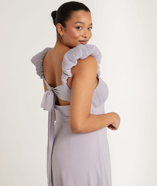 Halter Neck Chiffon Bridesmaid Dress - Dusty Lilac Six Stories Halter Neck Chiffon Bridesmaid Dress - Dusty Lilac Six Stories