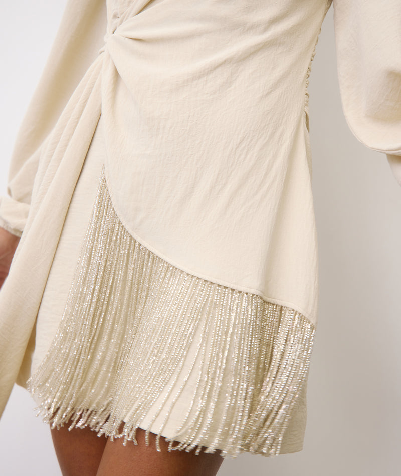 long sleeve mini dress in stone Rosa Mini Dress - Stone | Resortwear Collection
