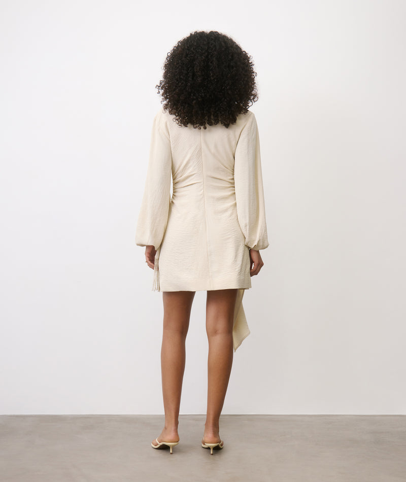 embellished long sleeve mini dress in sand Embellished Long Sleeve Mini Dress in Sand - 6 / Plus Cup