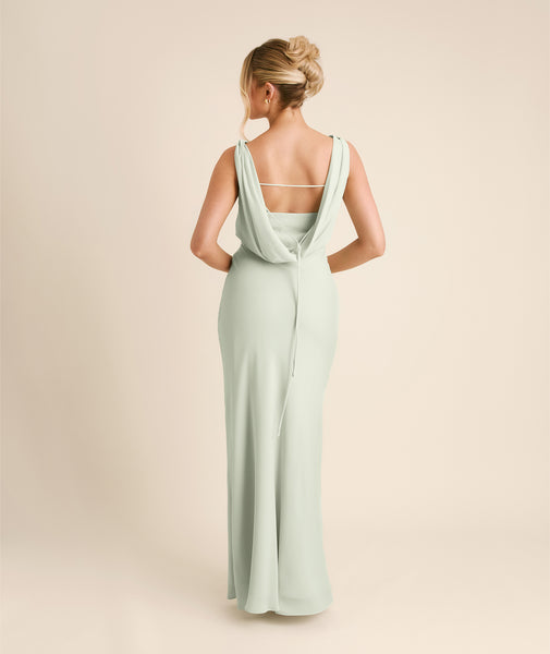 Six Stories Women's Plunge Cowl Chiffon Bridesmaid Dress
