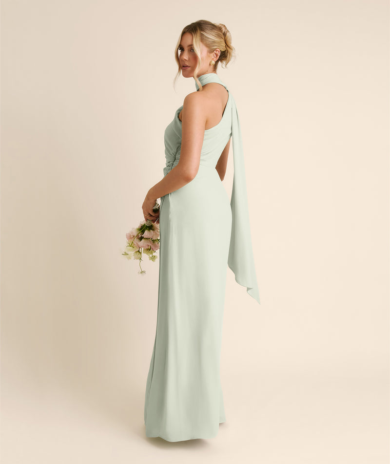 Six Stories Women's One Shoulder Chiffon Bridesmaid Dress - Mint Green Six Stories Women's One Shoulder Chiffon Bridesmaid Dress - Mint Green