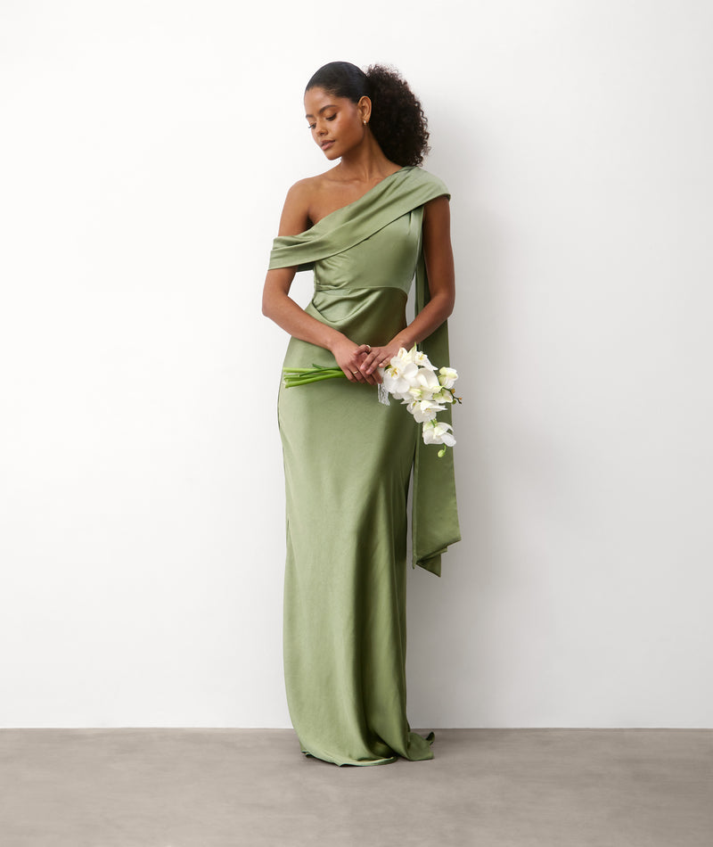 green knitted dress zara Pleated Knitt Combination - by fabric_italian-performance-linen main image 1