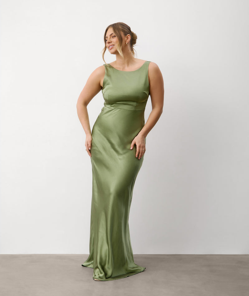 satin forest green bridesmaid dresses Forest Green Bridesmaid Dress Matte Satin Size Large