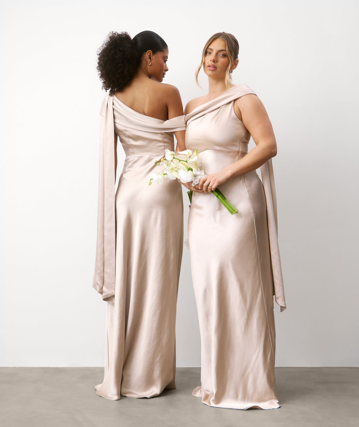 bridesmaid dresses maxi dress Twist Back Satin Bridesmaid Dress