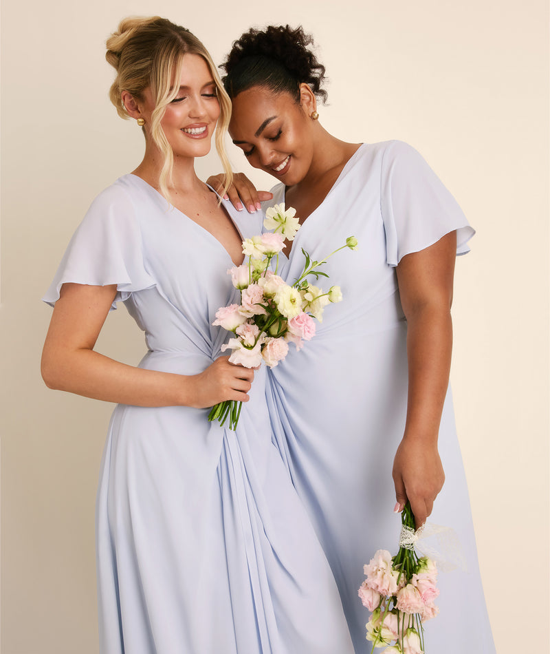 Knot Detail Chiffon Bridesmaid Dress