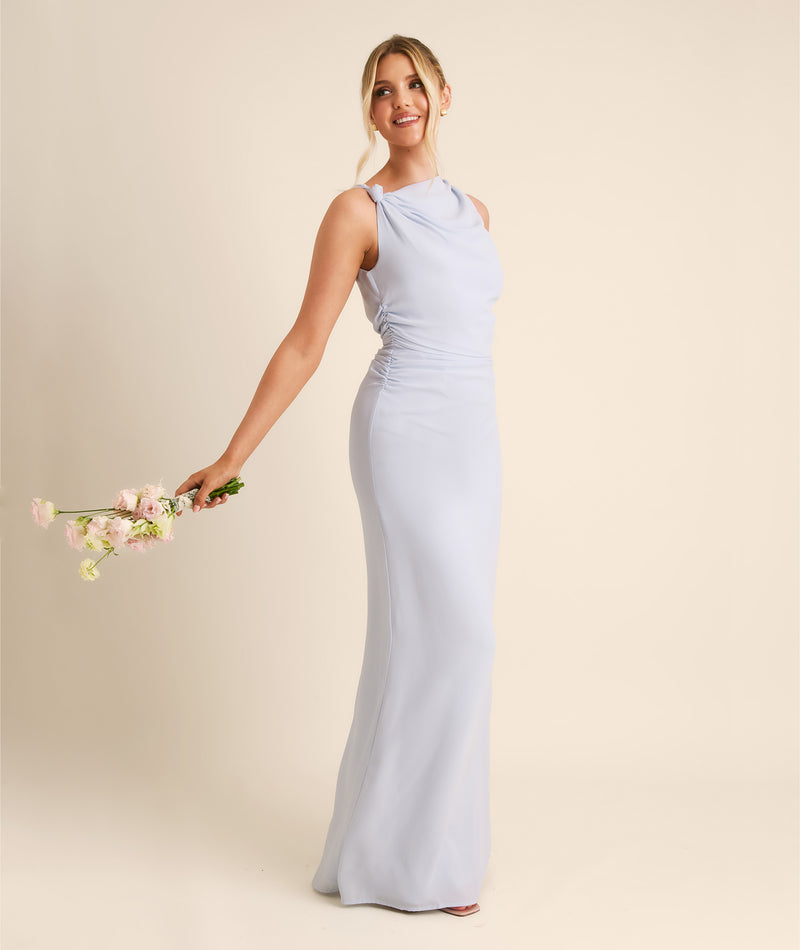 Twist Asymmetrical Chiffon Bridesmaid Dress