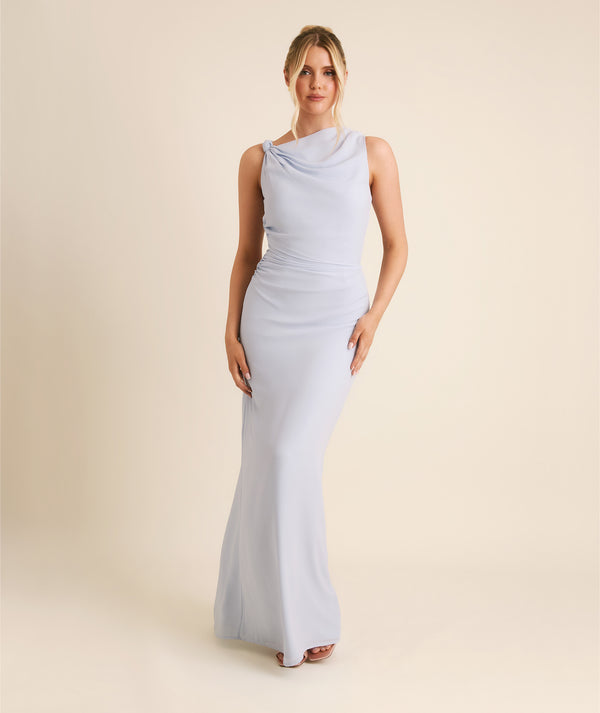 Six Stories Women's Plunge Cowl Chiffon Bridesmaid Dress - Pale Blue Six Stories Women's Plunge Cowl Chiffon Bridesmaid Dress - Pale Blue