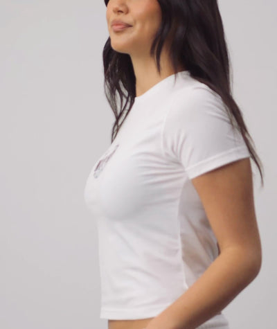 Last Rodeo Wifey Baby Tee - White