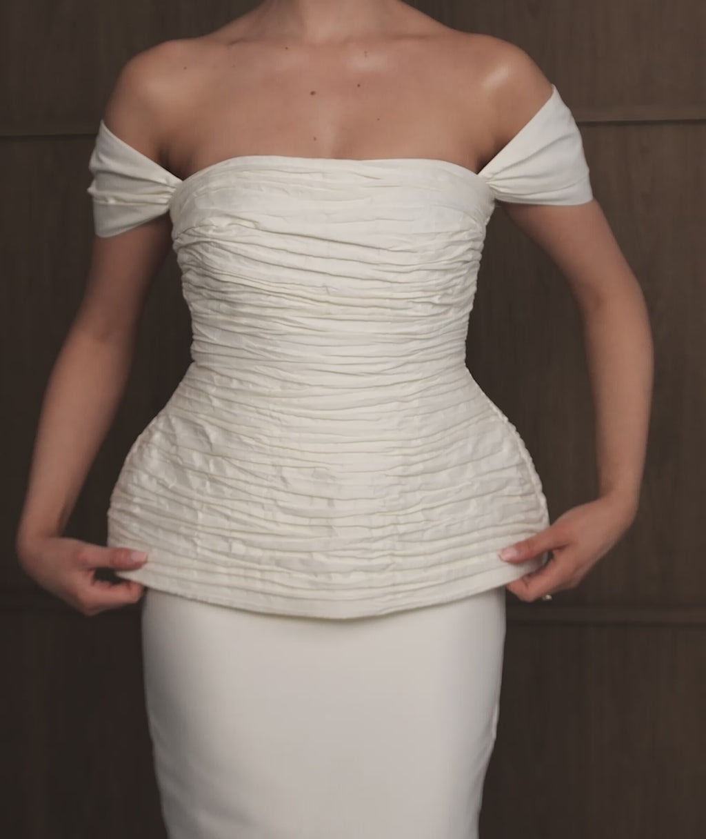 bardot peplum midi dress Bardot Peplum Midi Dress