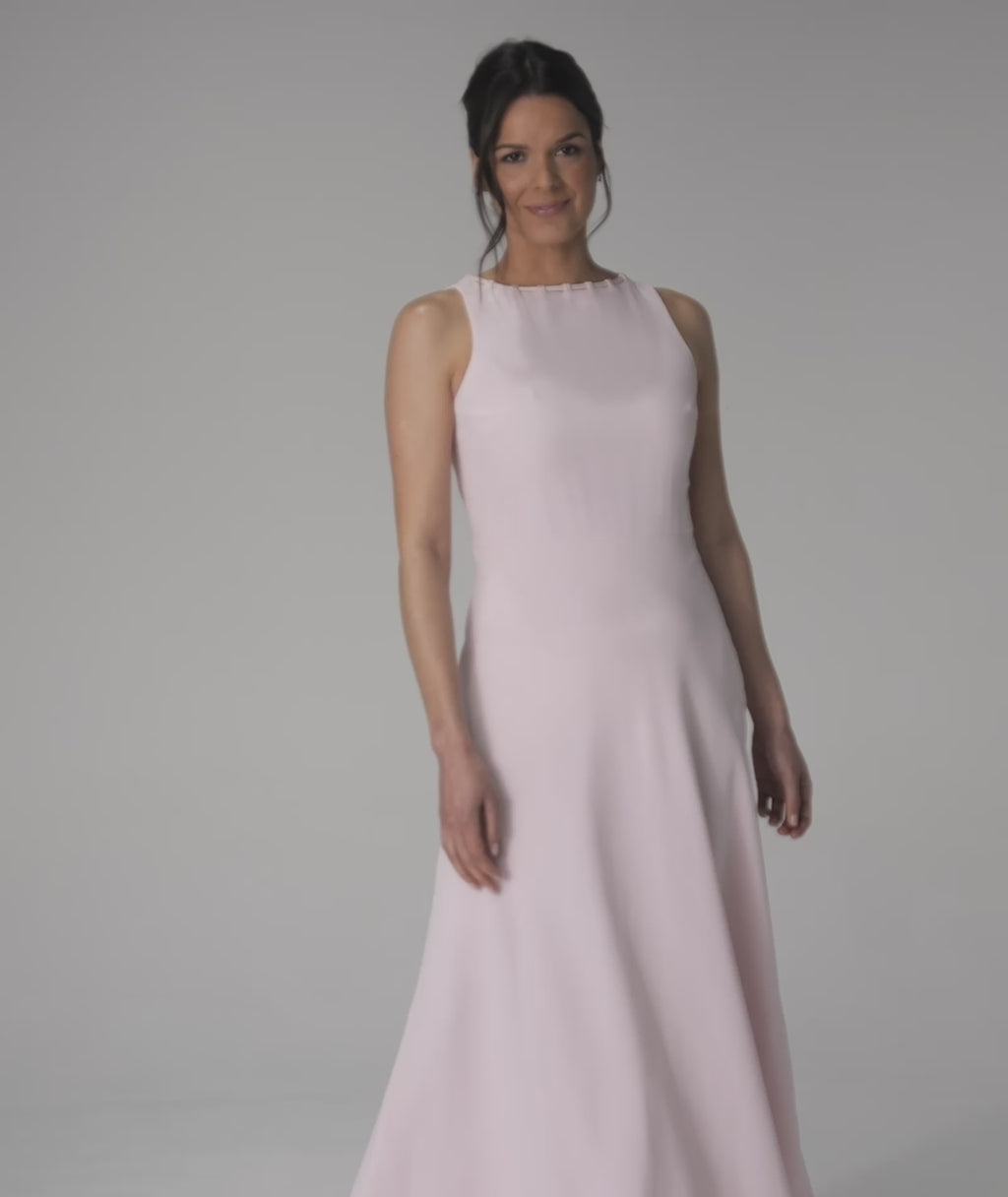 Tailored Trim Detail Midi Dress - Pale Pink
