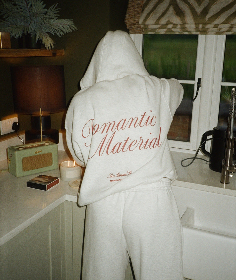 Romantic Material Zip Hoodie - Grey Marl
