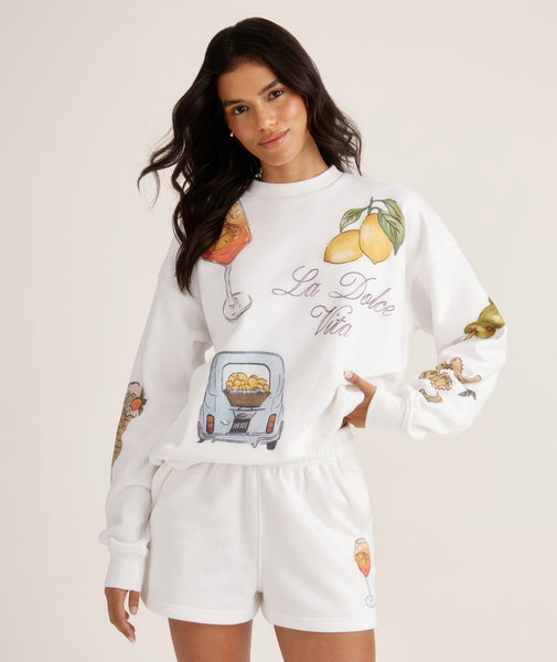 Italy Destination Sweatshirt - White -XL
