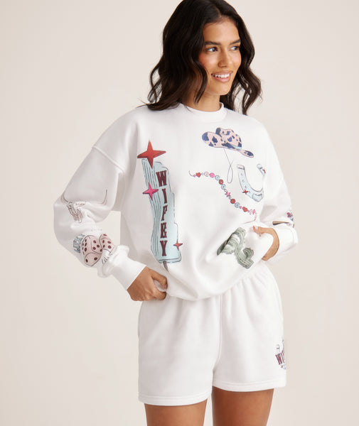 Bridal Shower- Last Rodeo Destination Sweatshirt - White
