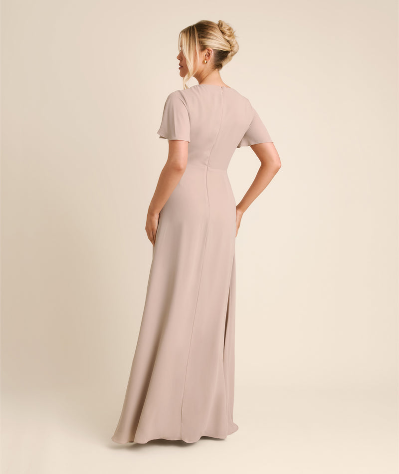 Knot Detail Chiffon Bridesmaid Dress