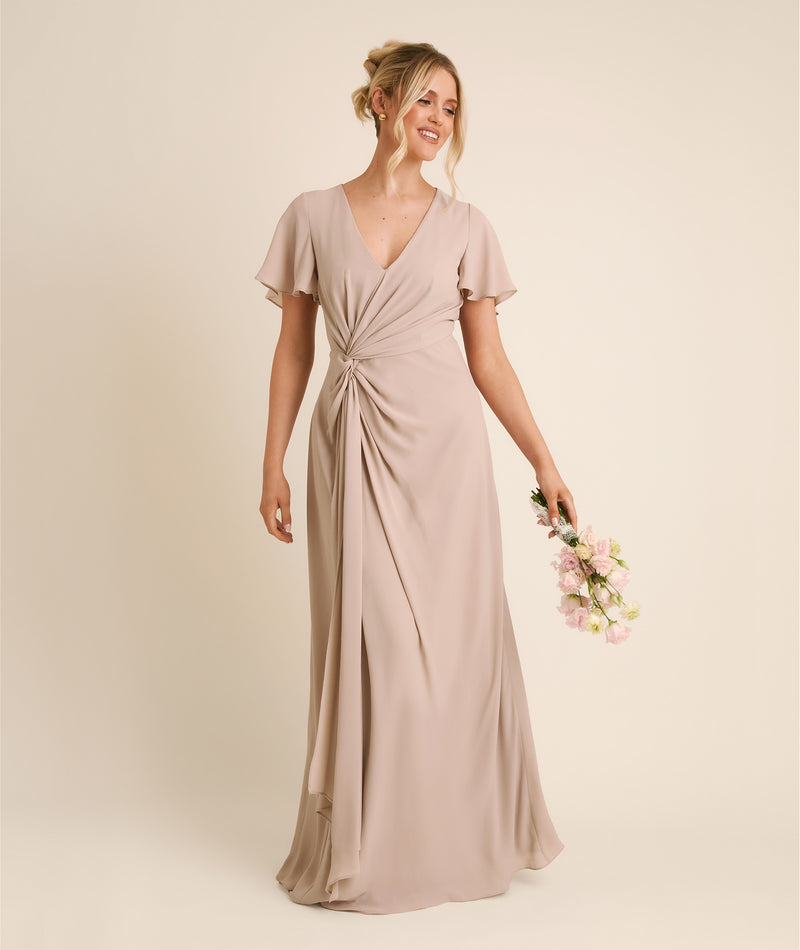 knot bridesmaid dresses Six Stories Women's Knot Front Chiffon Bridesmaid Dress