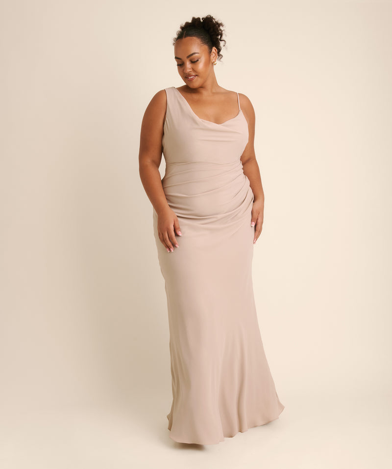 Six Stories Women's Cowl Front Chiffon Bridesmaid Dress