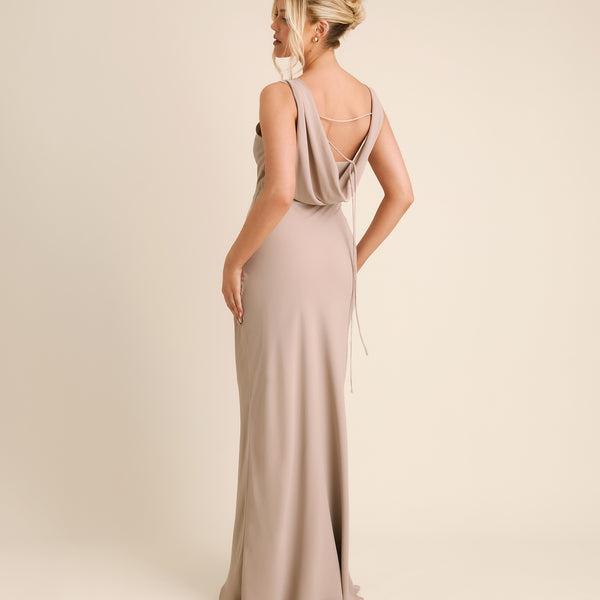 Six Stories Women's Plunge Cowl Chiffon Bridesmaid Dress