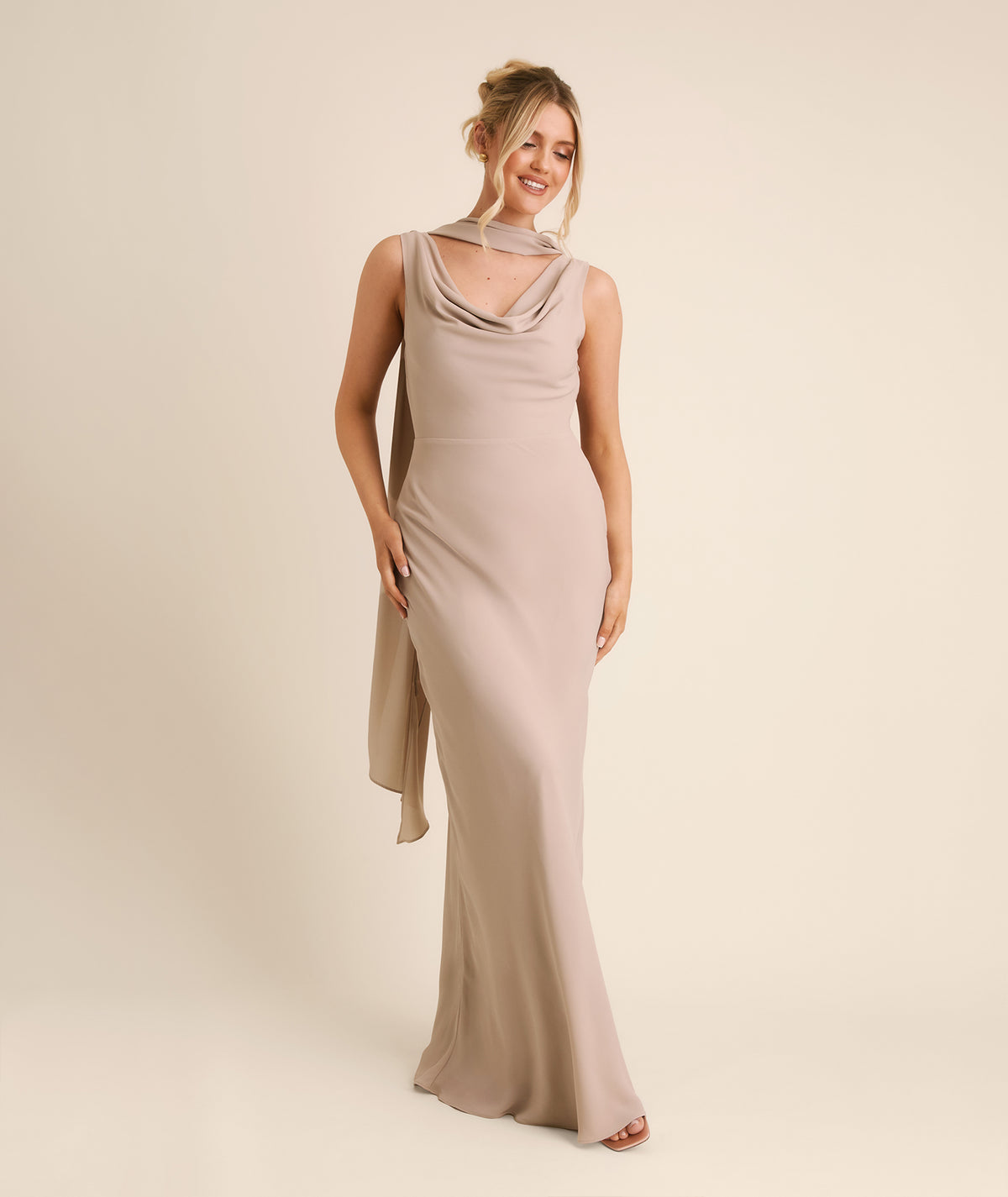 green emerald velvet dress Six Stories Women's Knot Front Chiffon Bridesmaid Dress