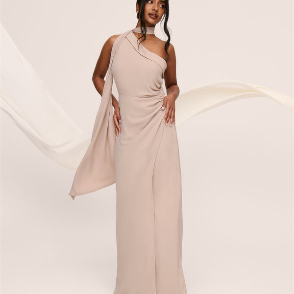 one shoulder chiffon dress Six Stories Women's One Shoulder Chiffon Bridesmaid Dress