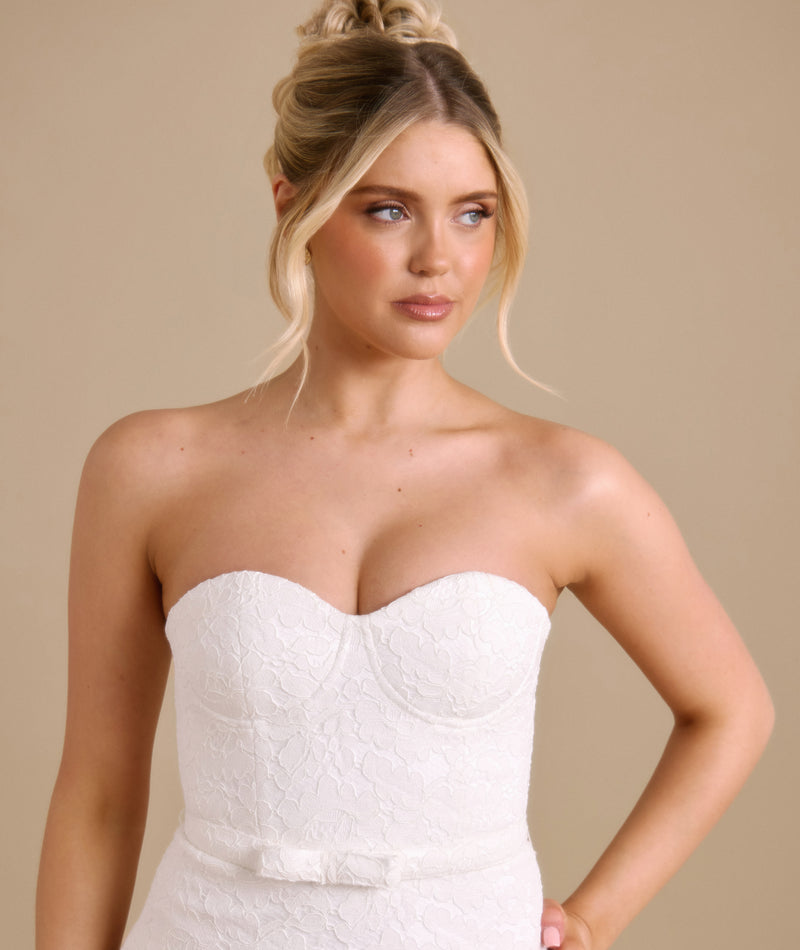 Lace Bandeau Corset Mini Dress